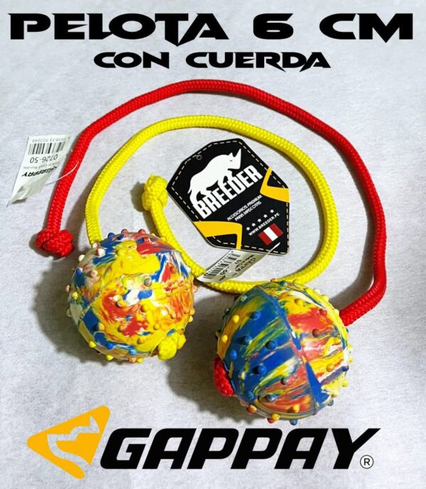 PELOTA 6CM CON CUERDA 6 CM GAPPAY